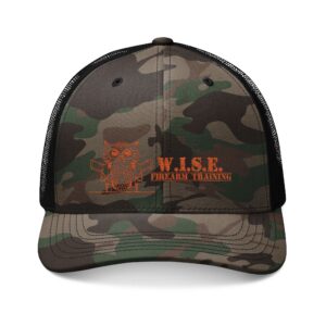 Camouflage Trucker Hat – Orange Embroidered