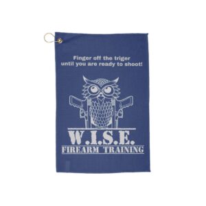 W.I.S.E. Firearm Training Range Bag Towel โ "Finger off the trigger until you are ready to shoot"