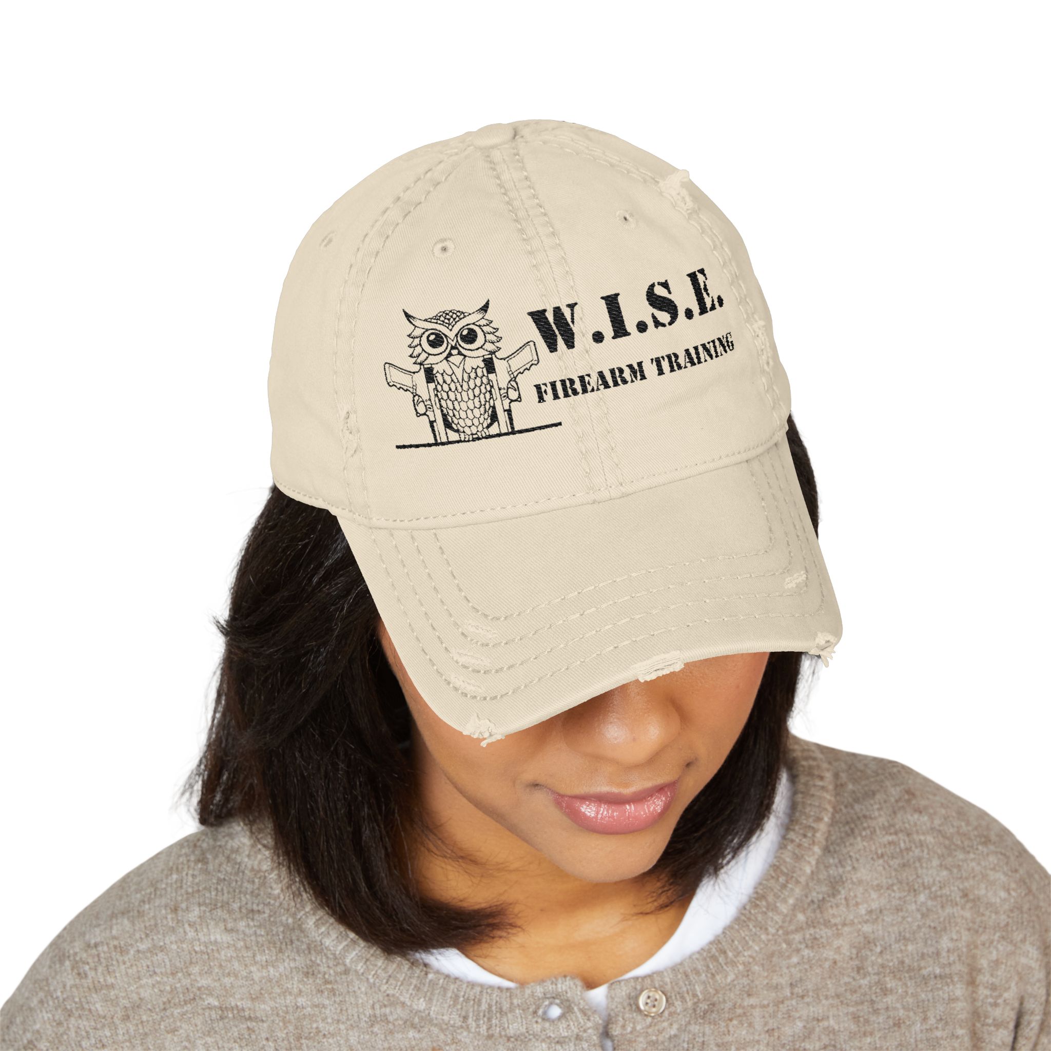 Distressed Embroidered Dad Hat — W.I.S.E. Firearm Training Cap - Image 7