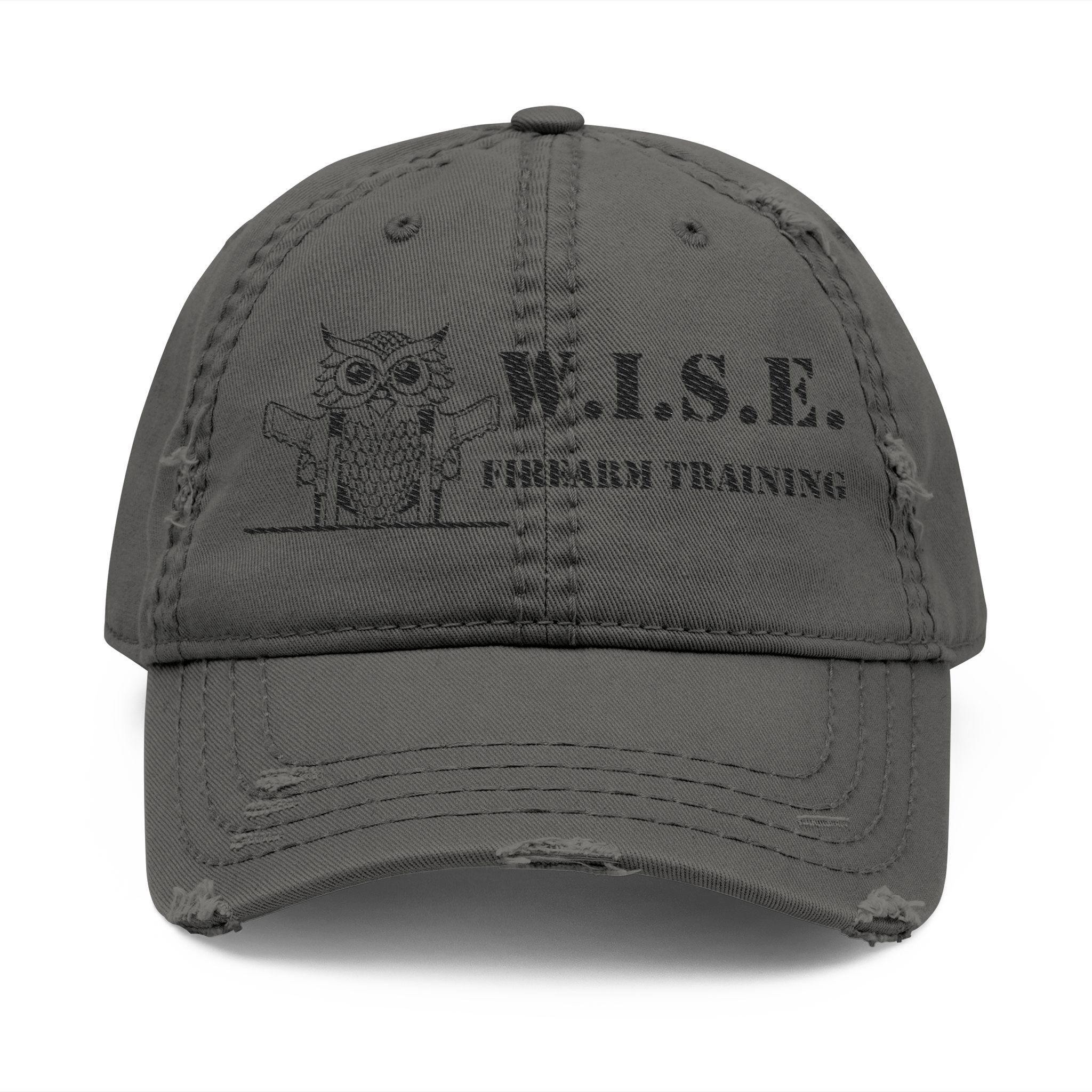 Distressed Embroidered Dad Hat — W.I.S.E. Firearm Training Cap