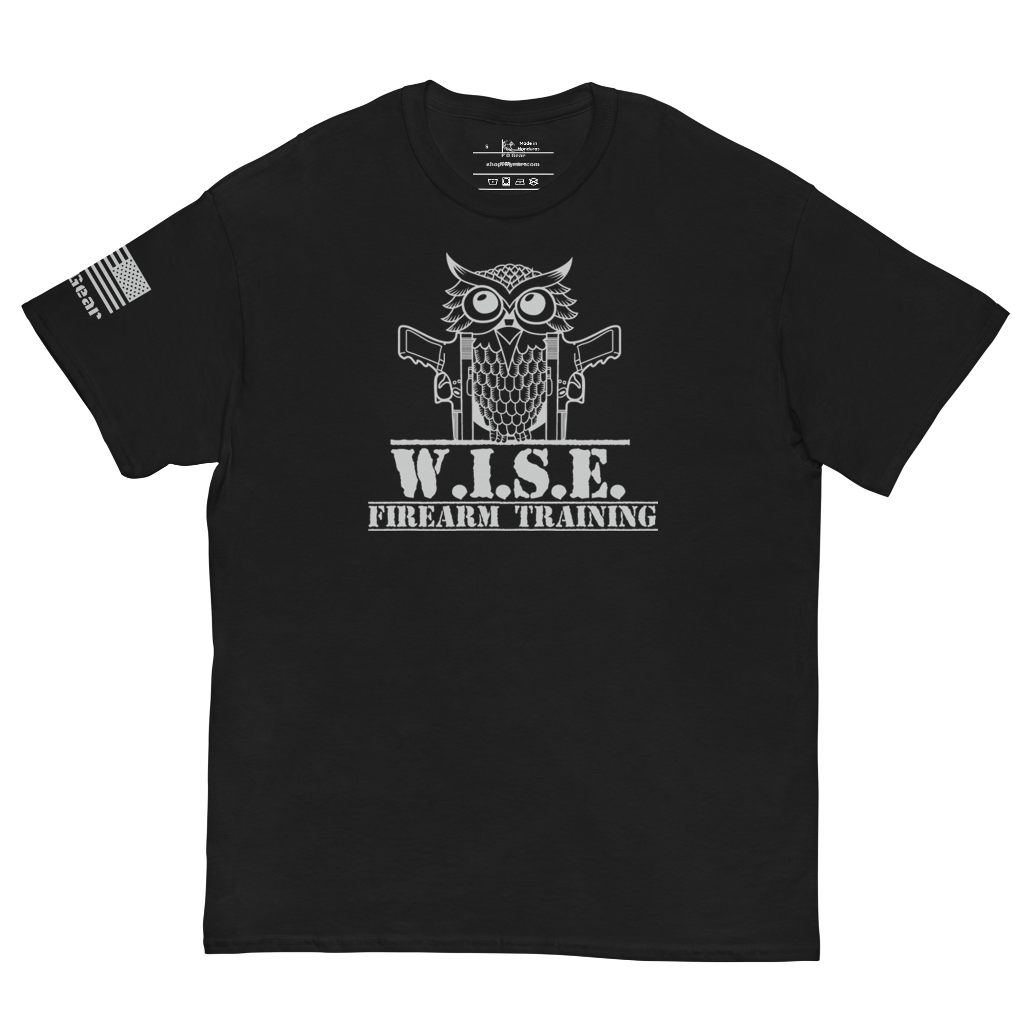 W.I.S.E. Firearm Training Grey Logo T Shirt - Image 3