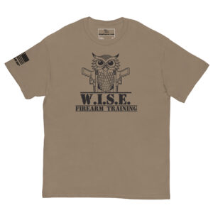 W.I.S.E. Firearm Training Black Logo T Shirt