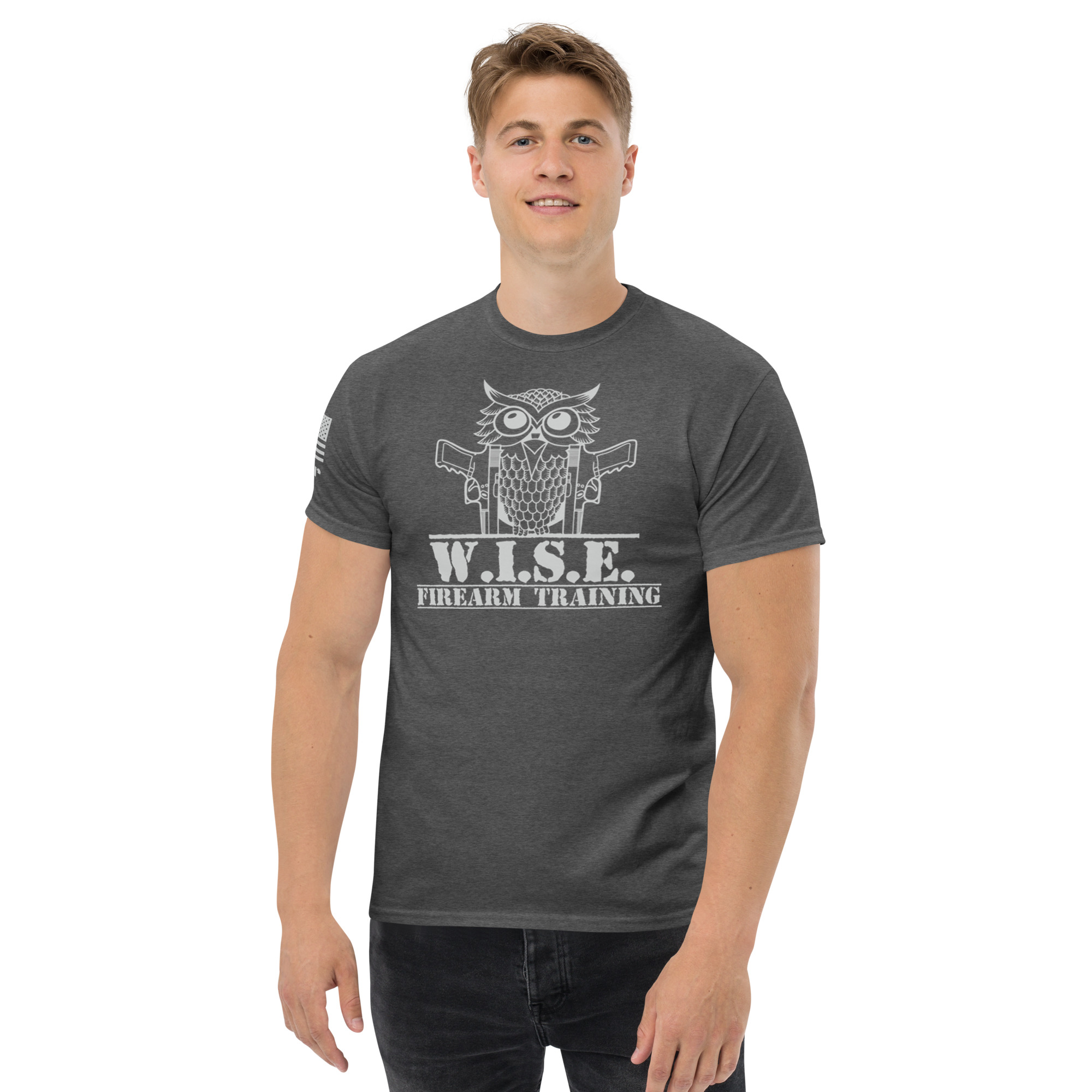 W.I.S.E. Firearm Training Grey Logo T Shirt - Image 13
