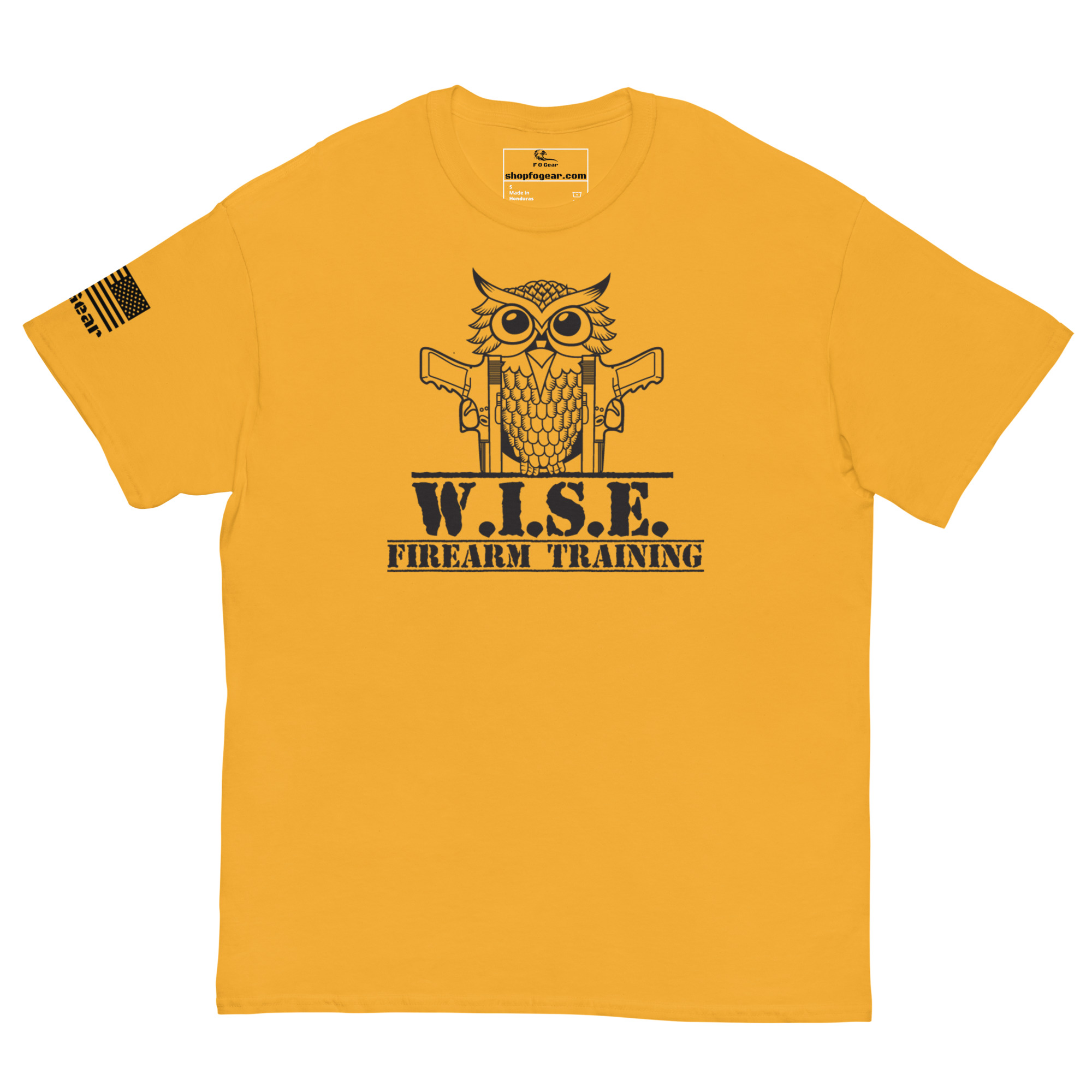 W.I.S.E. Firearm Training Black Logo T Shirt - Image 3