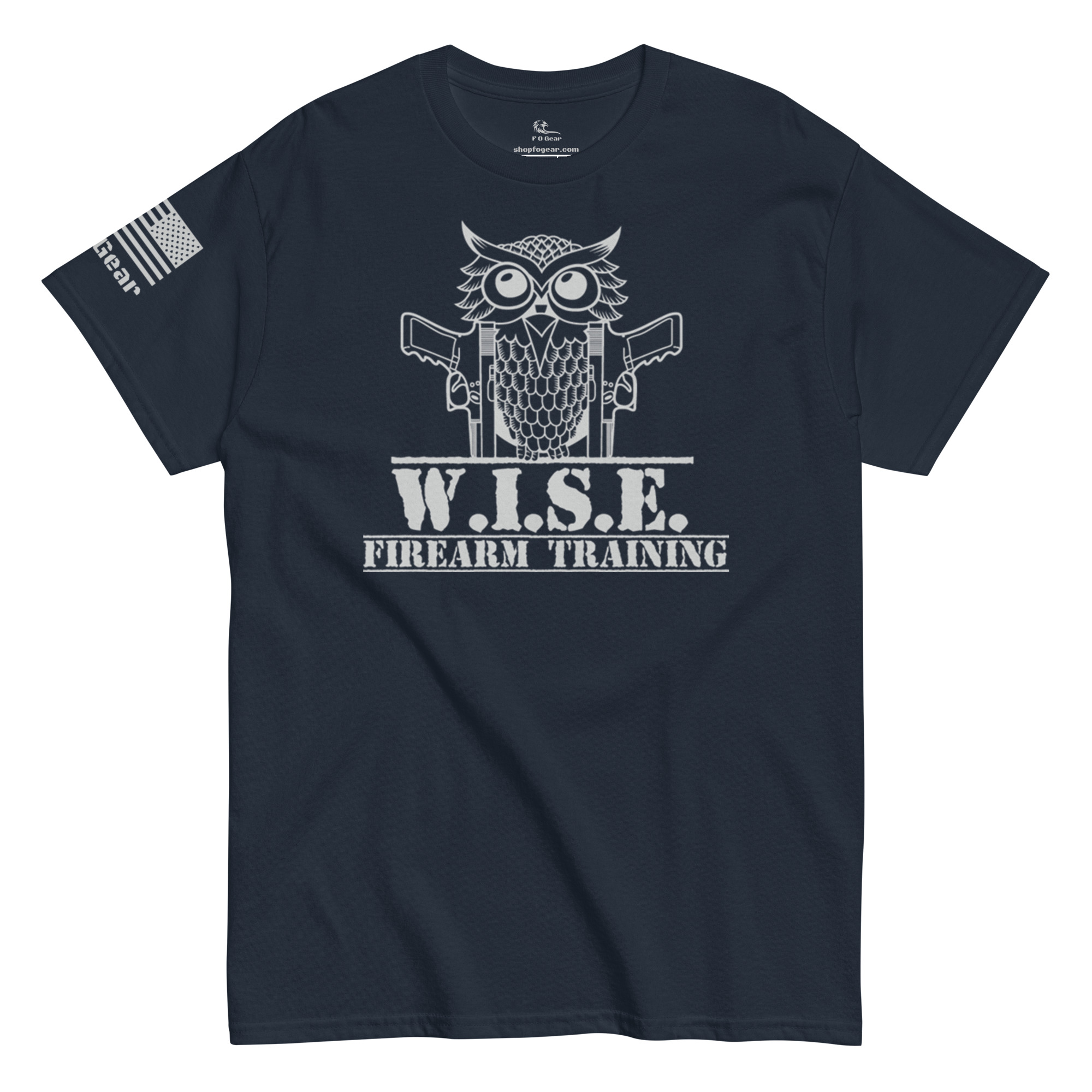 W.I.S.E. Firearm Training Grey Logo T Shirt - Image 2