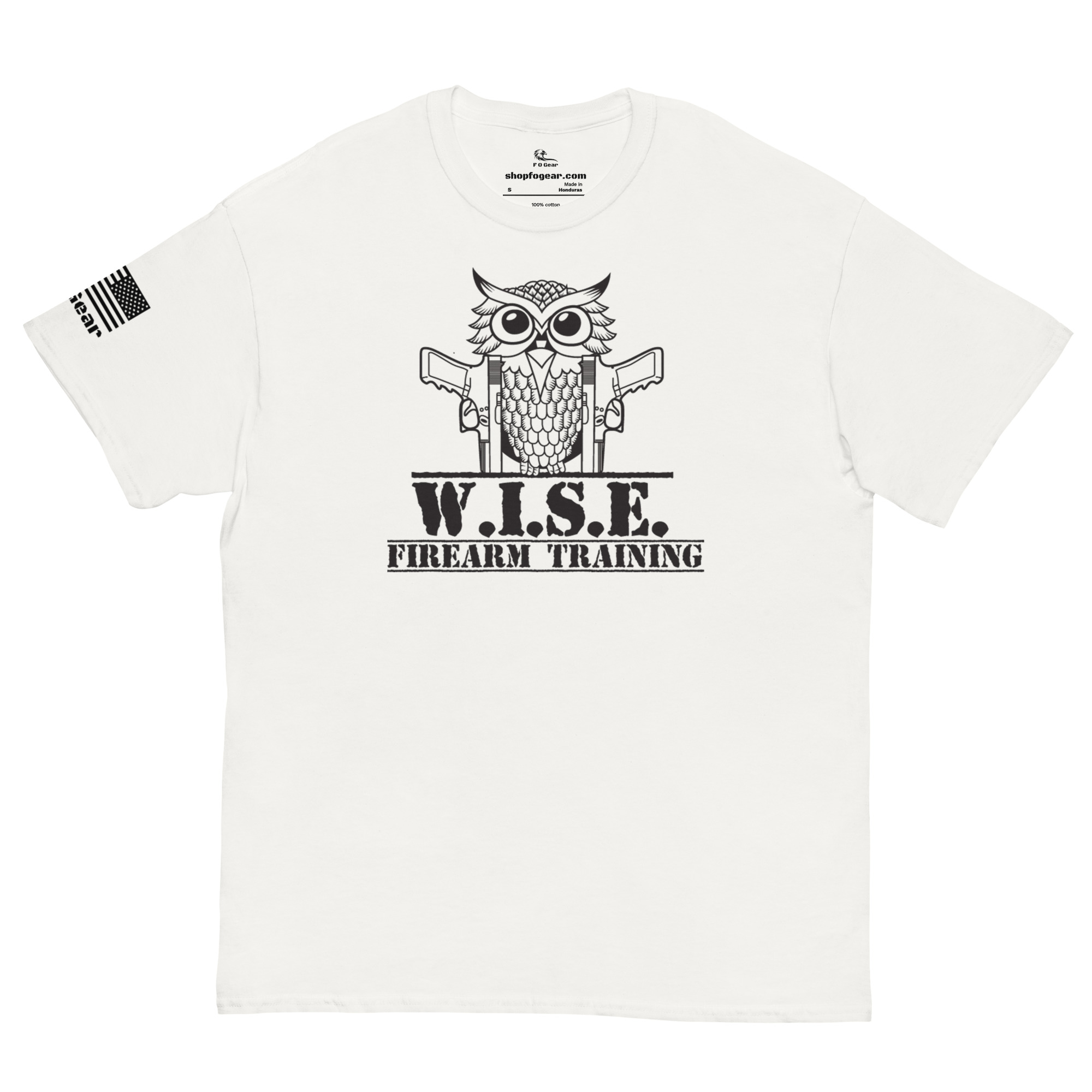 W.I.S.E. Firearm Training Black Logo T Shirt - Image 2